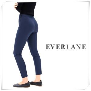 EVERLANE The Side Zip Cotton Ankle Pants in Navy Blue Size 2